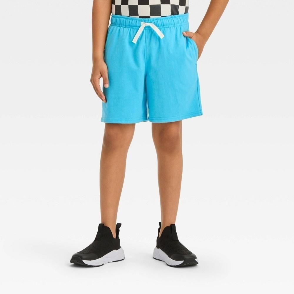 Cat & Jack Boys Knit Pull-on Shorts Blue XL 14 Above the Knee Drawstring